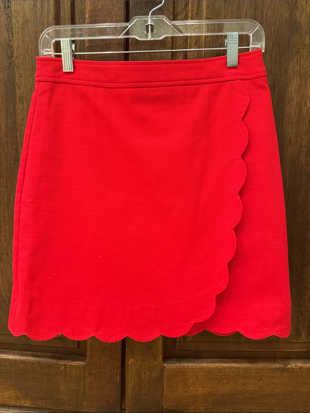 J Crew Red Scalloped Hem Women's Skirt 4